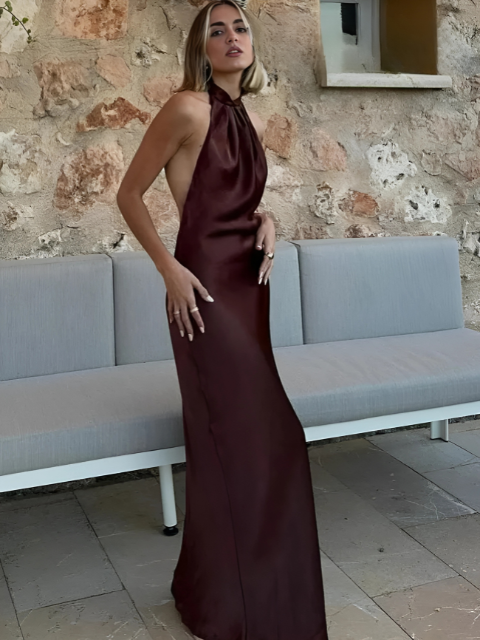 The Sofia Satin Maxi Dress