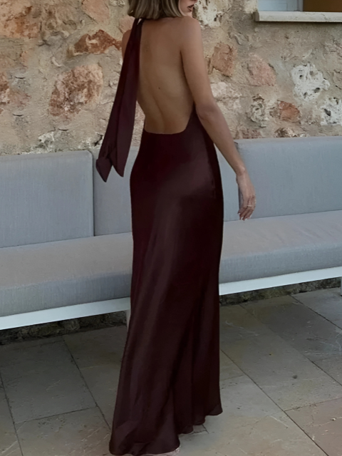 The Sofia Satin Maxi Dress