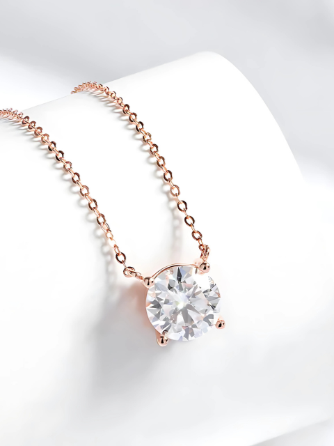 Round Moissanite Pendant Necklace