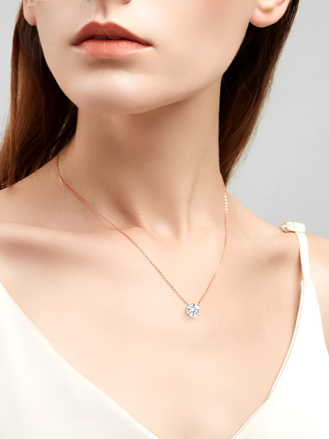 Round Moissanite Pendant Necklace