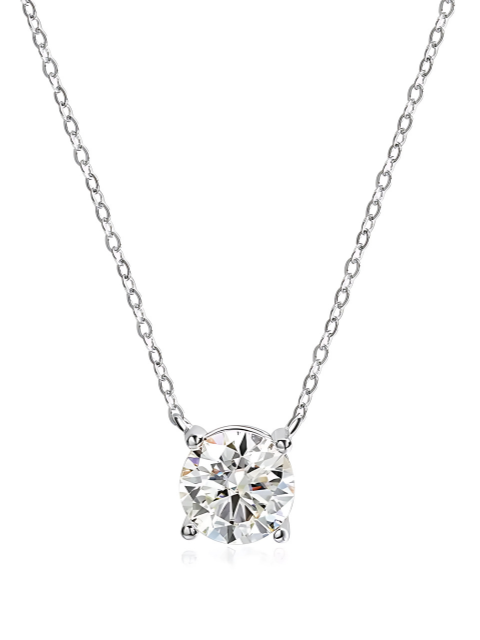 Round Moissanite Pendant Necklace