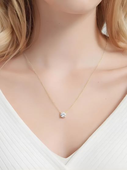 Round Moissanite Pendant Necklace